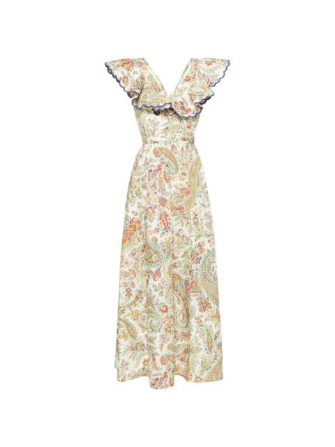 paisley-print cotton maxi dress