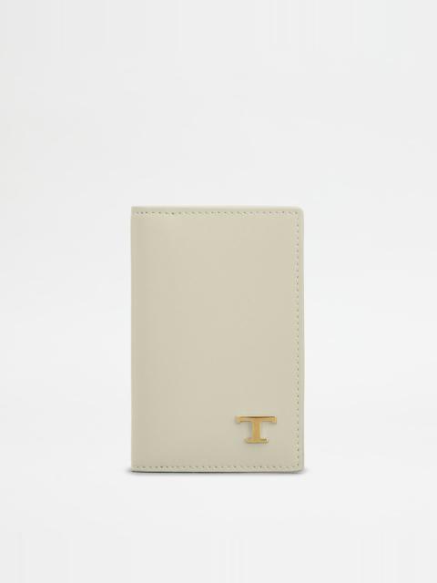 Tod's TOD'S CARD HOLDER IN LEATHER - WHITE