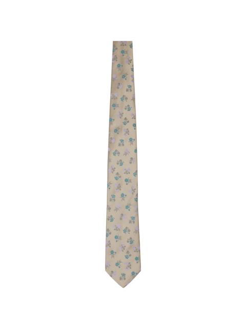 Dries Van Noten Beige Floral Tie