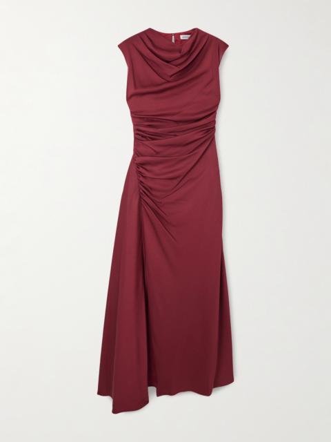 SIMKHAI Burke Draped Satin Midi Dress