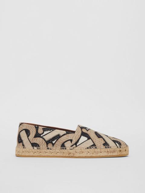 Burberry Monogram Print Cotton Canvas Espadrilles