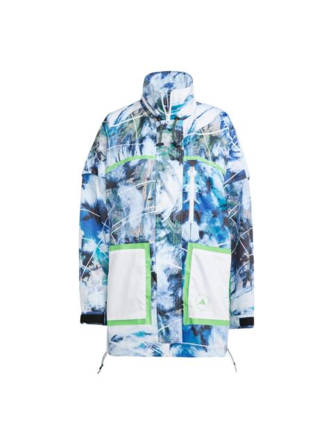 adidas (WMNS) adidas by Stella McCartney TrueNature Packable Jacket Printed 'White Blue' HT1122