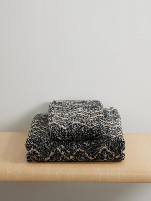 Missoni Azul Set Of Two Striped Cotton-terry Towels