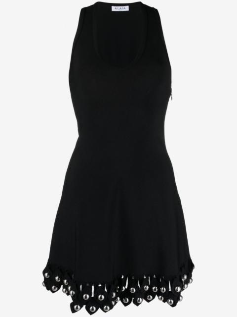 Alaïa beaded-hem skater dress