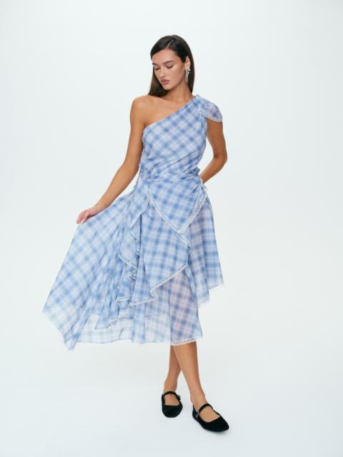 For Love & Lemons Bluebird Plaid Midi Dress