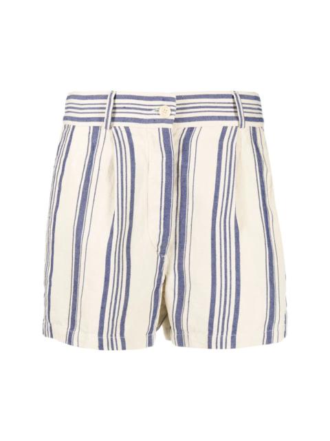 stripe-print high-waisted shorts