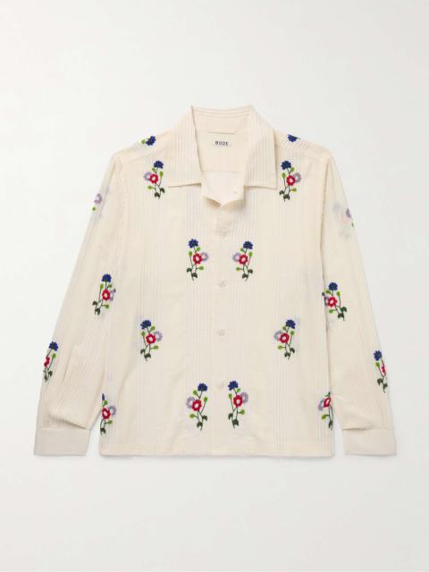 Bead-Embellished Cotton-Voile Shirt