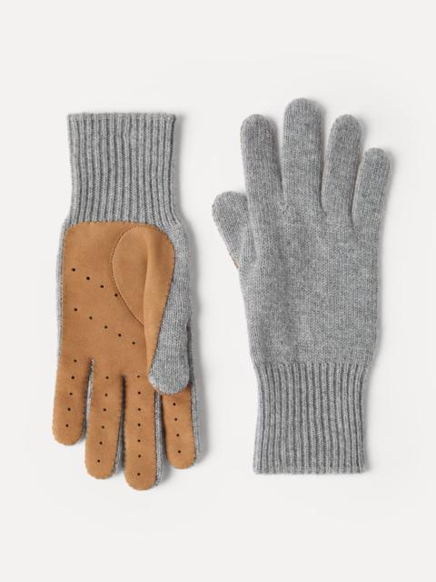 Brunello Cucinelli Cashmere knit gloves with suede palm