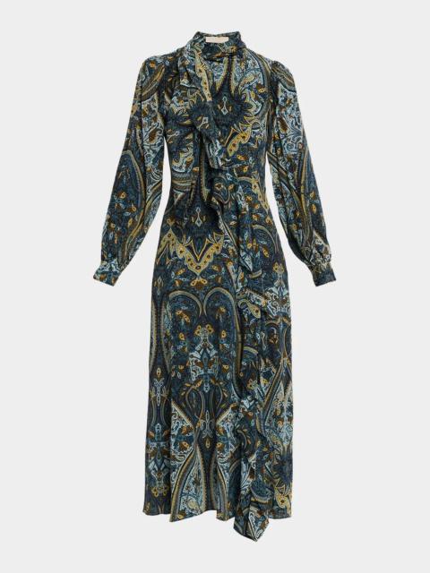 ULLA JOHNSON Sabrina Long-Sleeve Silk Maxi Dress