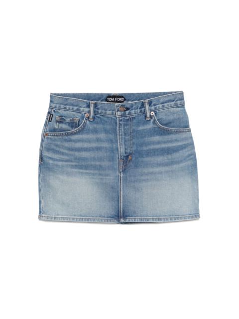 スカート TOM FORD 'Summer Stone Washed Denim Mini' skirt Light Blue Tom Ford Summer Stone Washed Denim Mini Skirts Light Blue