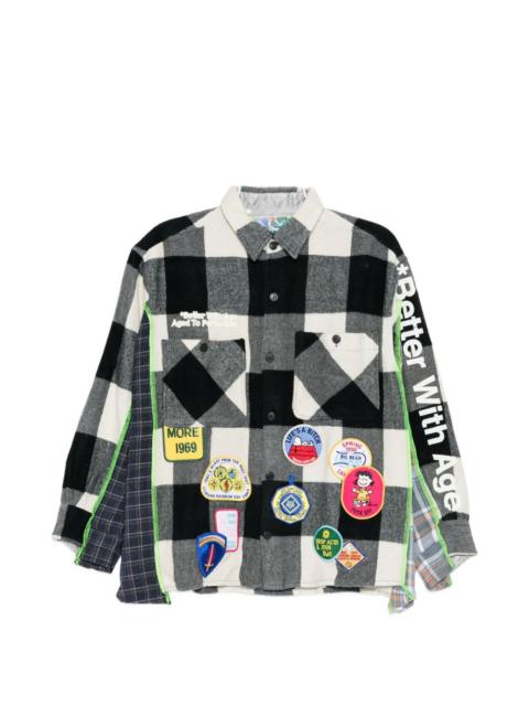 *Better With Age patch-embellished checked shirt