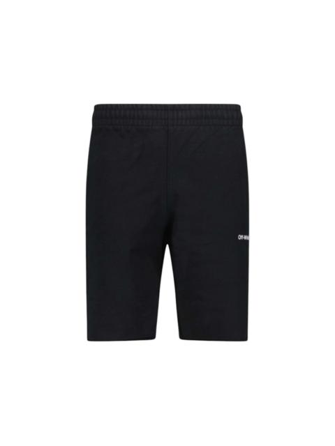 Off-White OFF-WHITE Wave Out! Diag Design Shorts Black