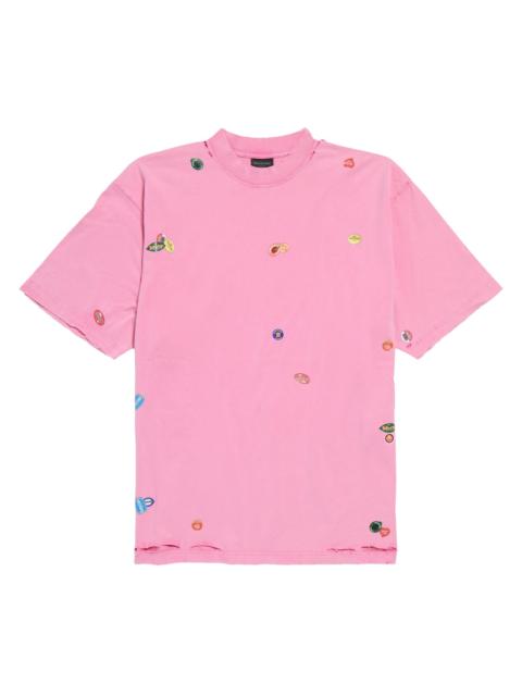 BALENCIAGA Women's Fruity Medium Fit T-Shirt - Faded Pink