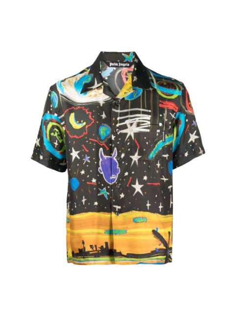 Palm Angels Starry Night bowling shirt