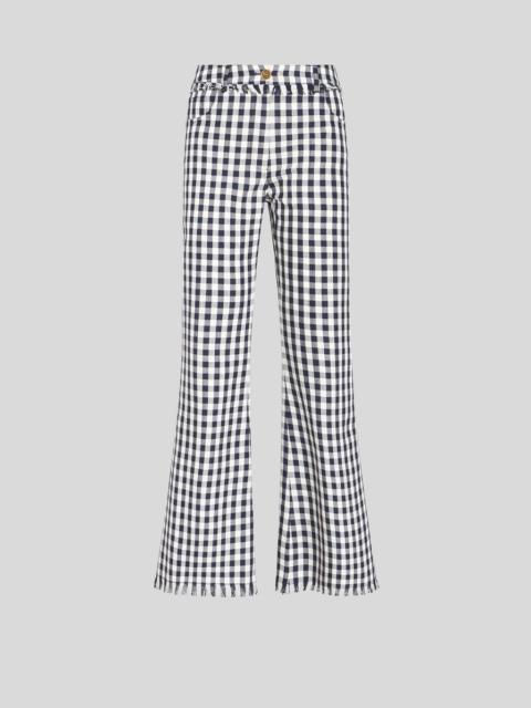 SLIM-FIT GINGHAM TROUSERS