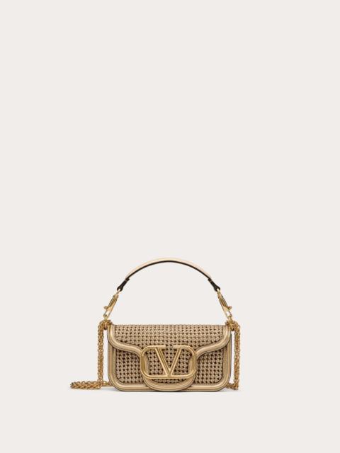 Valentino VALENTINO GARAVANI LOCÒ SMALL SHOULDER BAG IN METALLIC WOVEN LEATHER