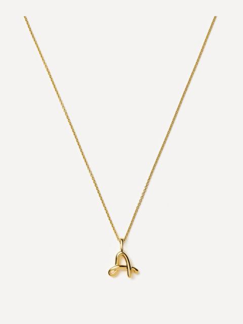 MISSOMA 18ct Gold-Plated Vermeil Silver Curly Molten Mini A Initial Pendant Necklace