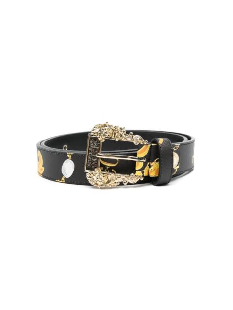 logo-buckle leather belt