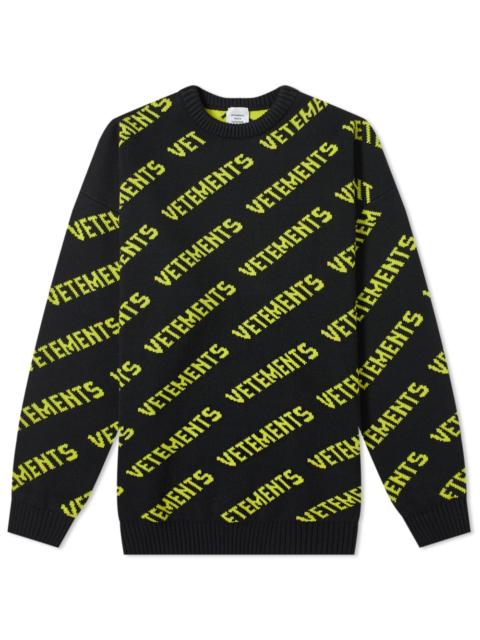 VETEMENTS VETEMENTS Repeat Logo Intarsia Knit