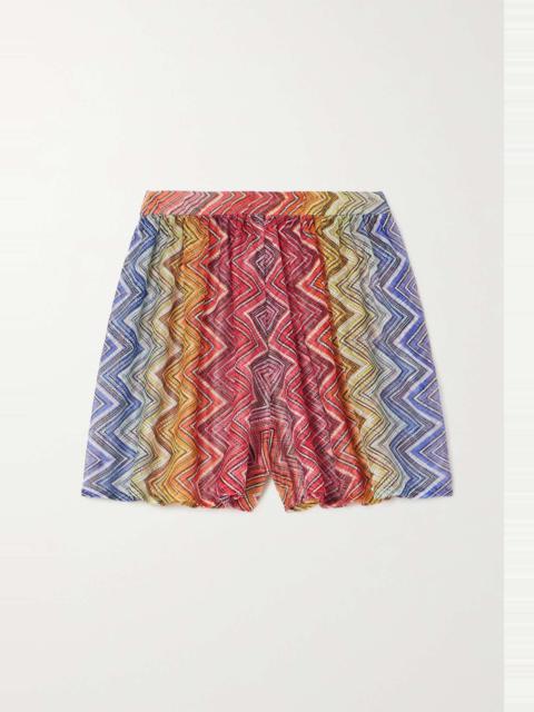 Crochet-knit shorts