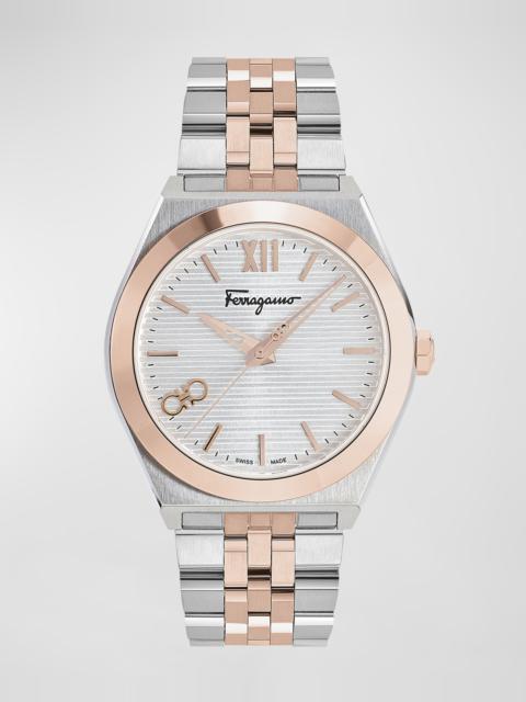 FERRAGAMO Men's Vega New IP Rose Gold Two-Tone Bracelet Watch, 40mm