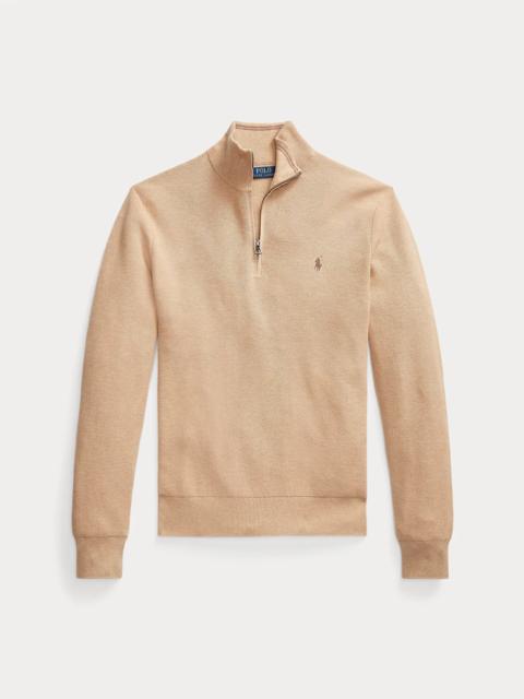 Polo Ralph Lauren Mesh-Knit Cotton Quarter-Zip Sweater