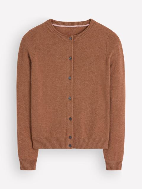 BODEN Elsie Cashmere Crew Cardigan-Warm Ginger