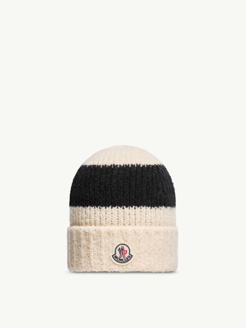 Moncler Striped Wool Blend Bouclé Knit Beanie