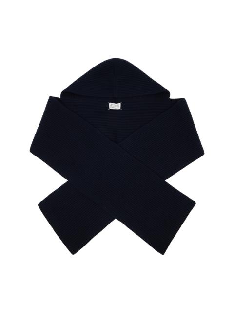 Maison Margiela Navy Wool Hooded Scarf