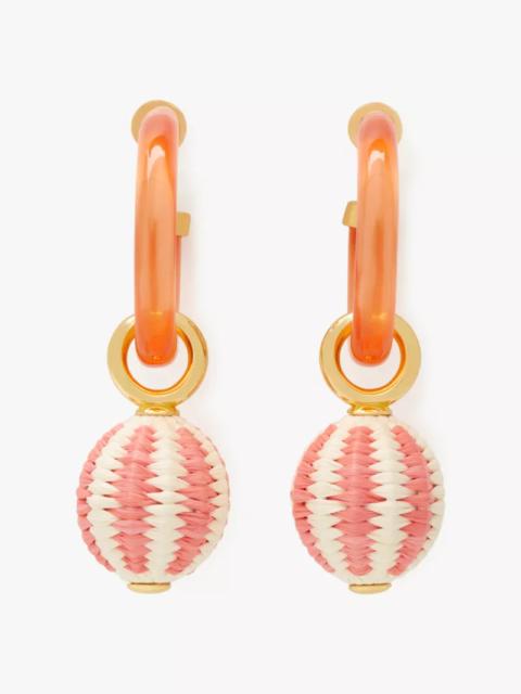 kate spade Feeling Bubbly Raffia Charm Hoops