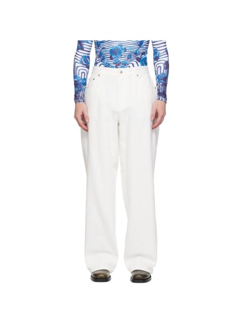 Jean Paul Gaultier White 'The Marinière' Jeans