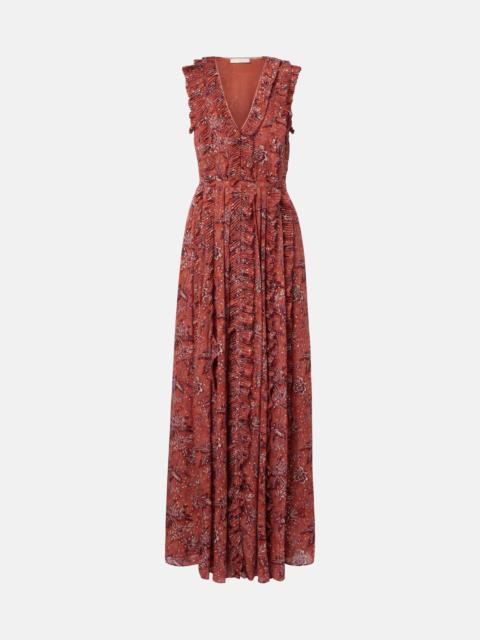 ULLA JOHNSON Aida ruffled silk-blend chiffon maxi dress