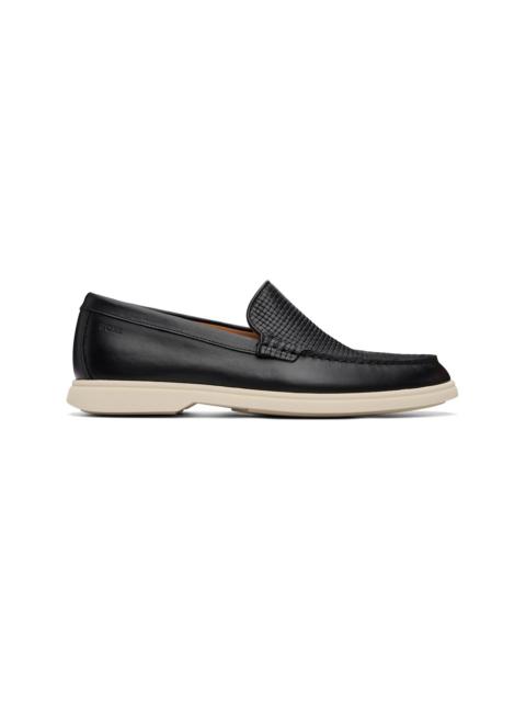 BOSS Black Embossed-Logo Loafers
