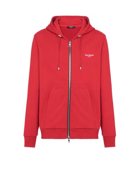 Balmain Eco-designed cotton sweatshirt with small flocked Balmain logo