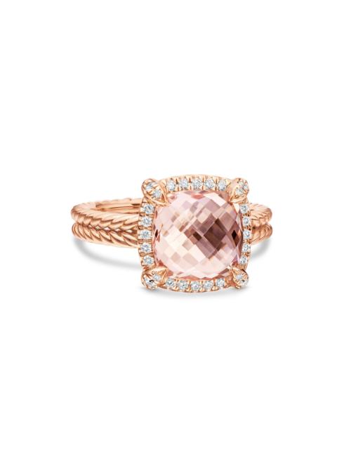 DAVID YURMAN Women's Chatelaine Pavé Bezel Ring in 18K Rose Gold with Morganite and Diamonds - Morganite