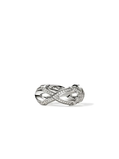JOHN HARDY Naga Ring, Sterling Silver, Diamonds, 8.5MM