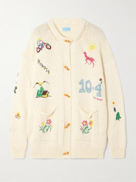 MOTHER The Long Drop Embroidered Cotton And Alpaca-blend Cardigan