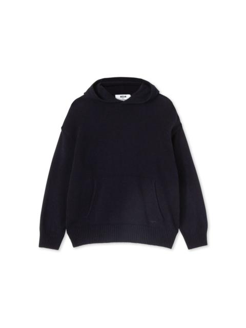 "MSGM Signature Cashemre blend" hooded sweatshirt