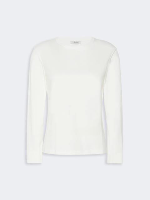 'S Max Mara FUMETTO Long-sleeved cotton and modal T-shirt - WHITE