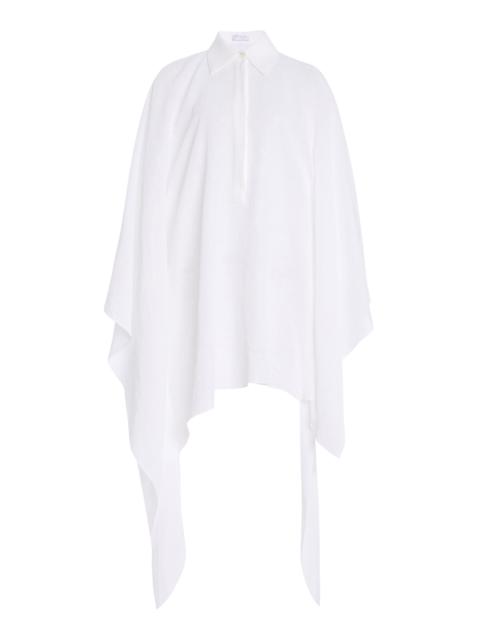 MICHAEL KORS COLLECTION Asymmetric Linen Crepe Caftan white