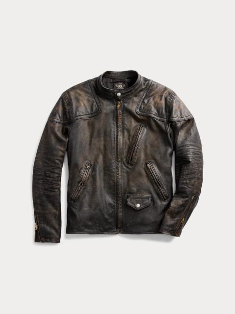 RRL by Ralph Lauren Slim Fit Leather Moto Jacket