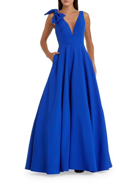 MAC DUGGAL Women's Crepe Sleeveless V-Neck Gown - Cobalt