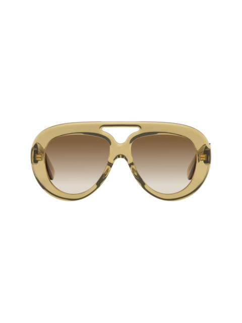 Loewe Yellow Curvy Logo Aviator Sunglasses