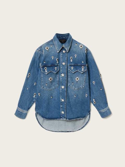 ALLSAINTS ENNA EMBELLISHED DENIM SHIRT