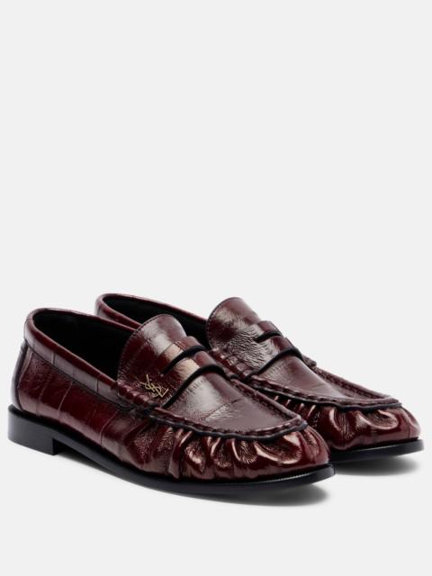SAINT LAURENT Patent leather penny loafers