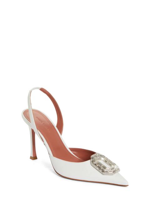 Camelia Crystal Buckle Slingback Pump