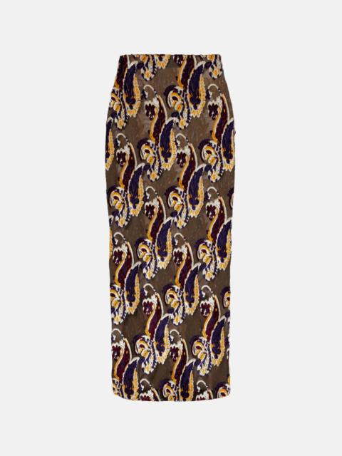 Etro Paisley semi-sheer pencil skirt