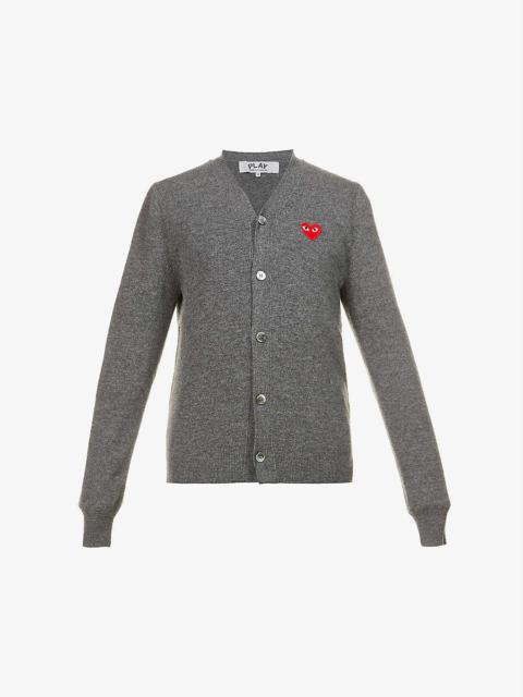 Comme des Garçons PLAY Heart-embroidered wool cardigan