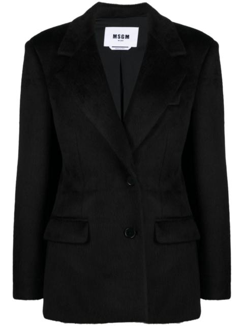 single-breasted peak-lapels blazer