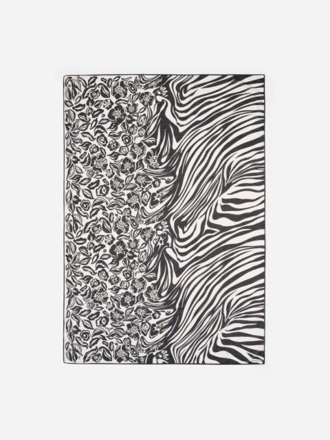 Lanvin FLOWER TO ZEBRA PRINTED COTTON AND SILK SARONG